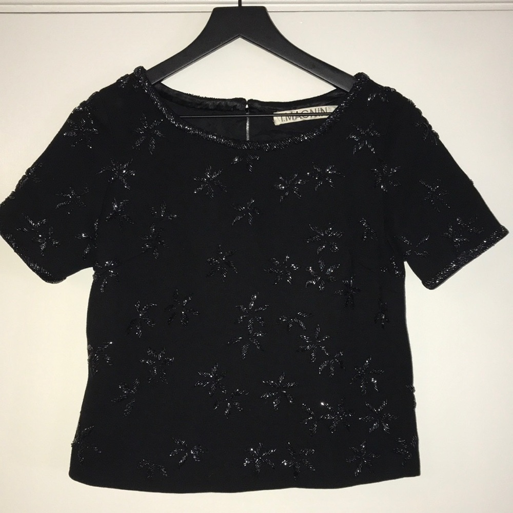 Vintage Imagnin & Co Beaded Wool Top